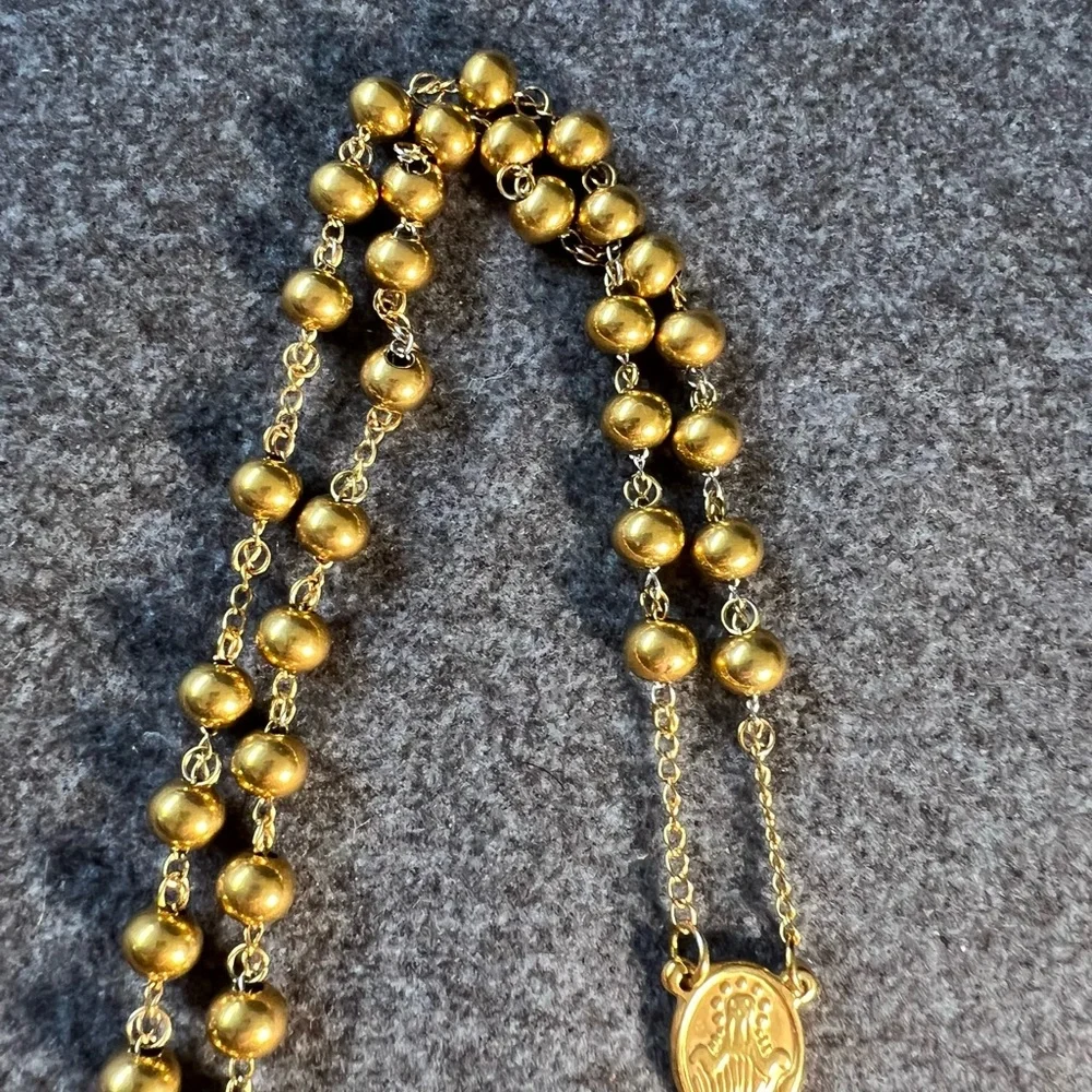 Golden Rosary Necklace NWOT